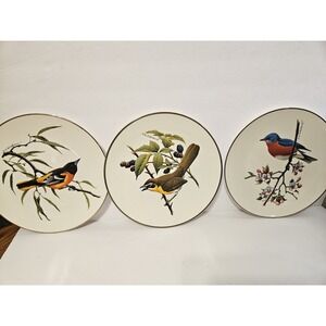 Vintage Avon North American Songbird Special Edition 3 Plate Set 10.5 Inches.